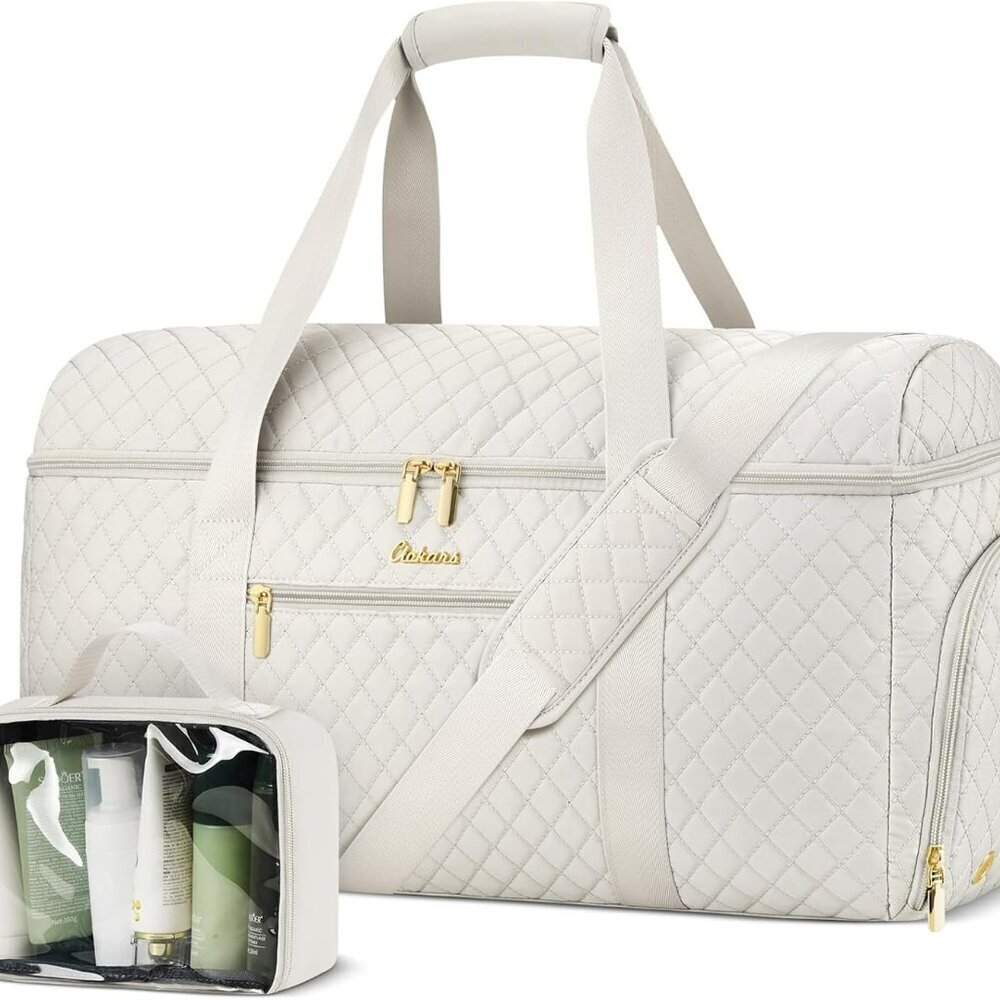 Weekender Bags for Women Wide Open Large Travel Duffle Bag with Shoe Compartment